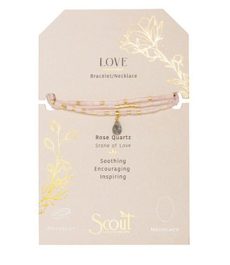 Scout Scout Teardrop Stone Wrap Rose Quartz/Gold - Stone of Love