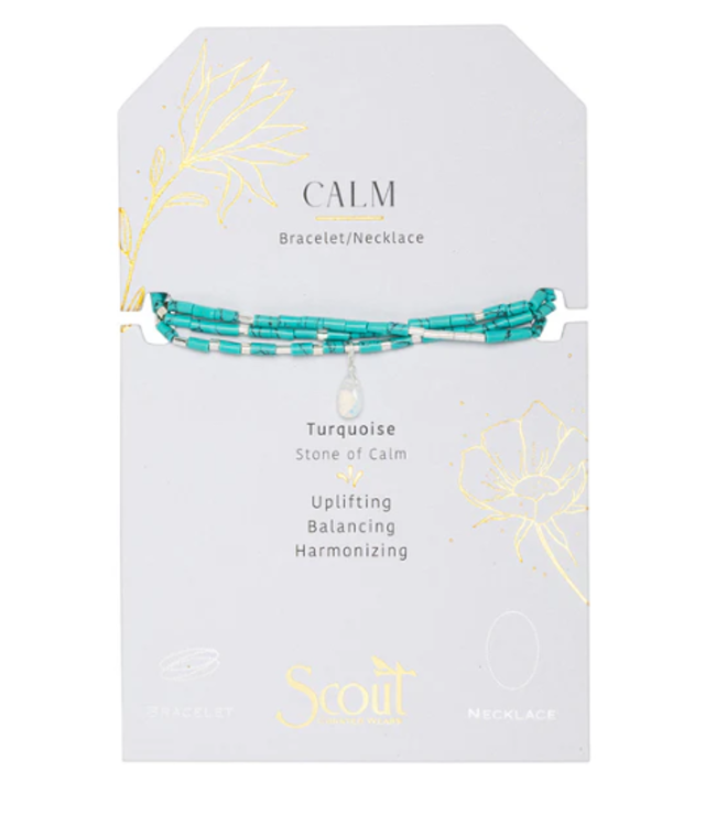 Scout Teardrop Stone Wrap Turquoise/Opalite/Silver - Stone of Calm