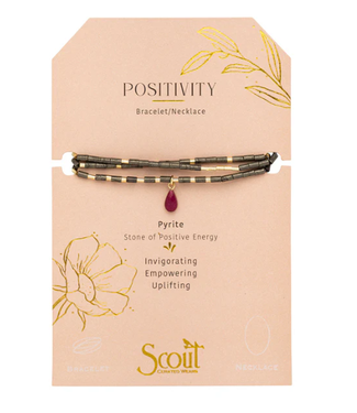 Scout Scout Teardrop Stone Wrap - Pyrite/Fuchsia/Gold - Stone of Positive Energy