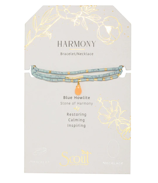 Scout Scout Teardrop Stone Wrap Blue Howlite/Sunstone/Gold - Stone of Harmony