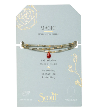 Scout Scout Teardrop Stone Wrap Labradorite/Fuchsia/Gold - Stone of Magic