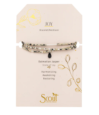 Scout Scout Teardrop Stone Wrap - Dalmatian Jasper/Obsidian/Silver - Stone of Joy