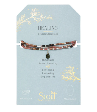 Scout Scout Teardrop Stone Wrap Rhodonite/Pyrite/Silver - Stone of Healing