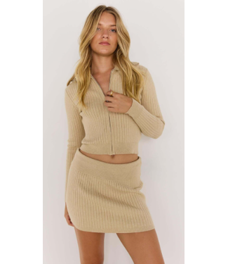 MinkPink Minkpink Aspen Zip Front Knit