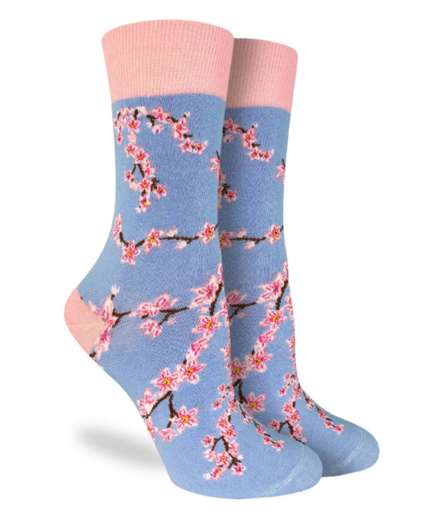 Good Luck Sock Women's Cherry Blossoms Socks - Size 5-9