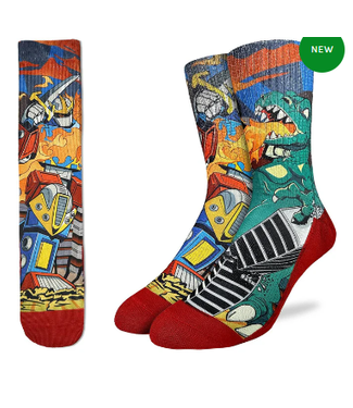 Good Luck Socks Men's Lizard vs Robot Socks - Size 8-13