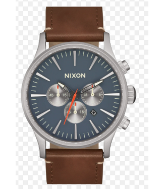 Nixon Nixon Sentry Chrono Leather - Lt. Gunmetal/Basalt/Sienna