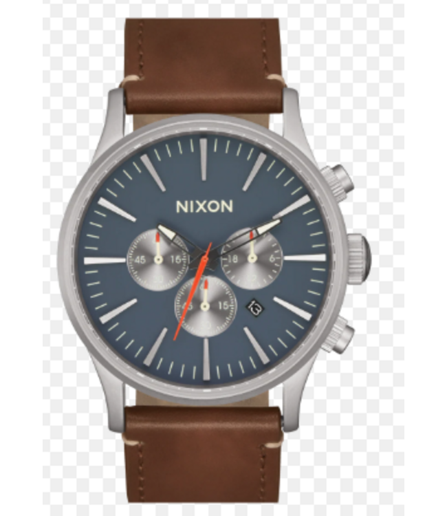 Nixon Sentry Chrono Leather - Lt. Gunmetal/Basalt/Sienna