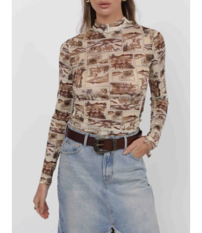 Sage The Label Giddy Up Mock Neck