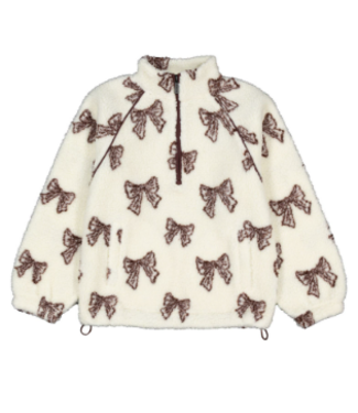 Silver Silver Girl's Half Zip Bow Sherpa