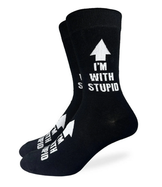 Good Luck Men's I'm With Stupid Socks - Size 7-12