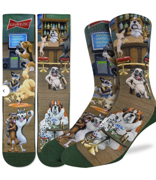 Good Luck Men's Dog Night at the Pub Socks - Size 8-13