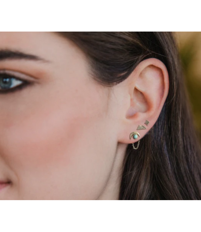 Scout Stud Trio Ear Jacket Set- Mountain/Turquoise/Gold