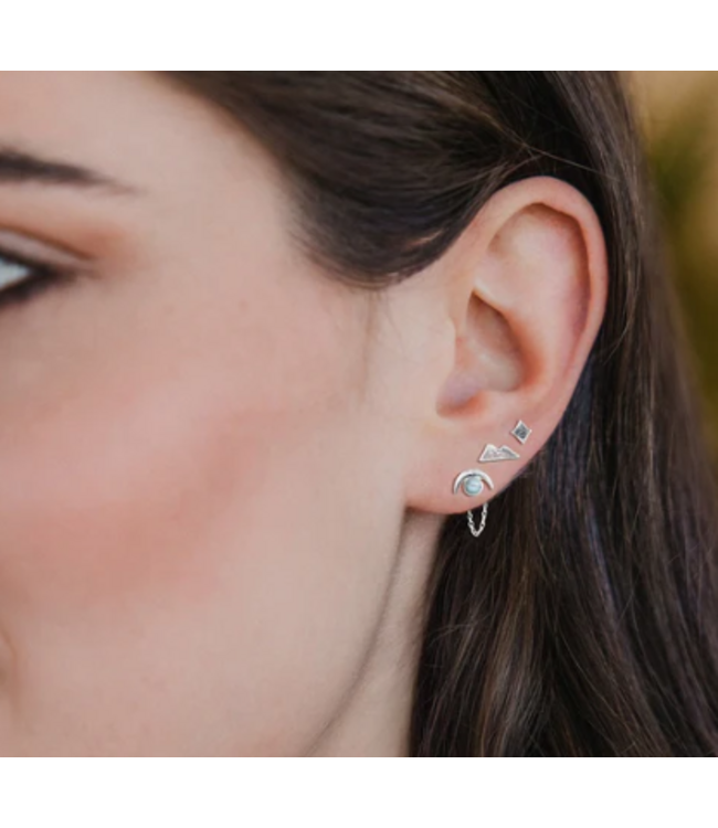 Scout Stud Trio Ear Jacket Set- Mountain/Blue Howlite/Silver