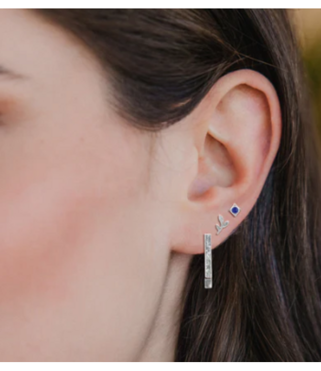 Scout Stud Trio Ear Jacket Set- Leaf/Lapis/Silver