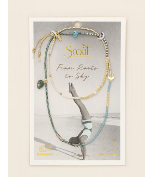 Scout Mixed Media Wrap - Transformation/African Turquoise/Gold