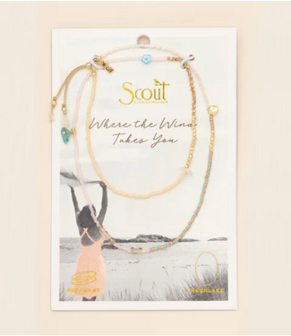 Scout Scout Mixed Media Wrap -Tranquility/Turquoise/Gold
