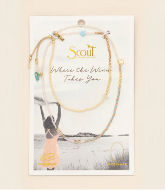 Scout Mixed Media Wrap -Tranquility/Turquoise/Gold