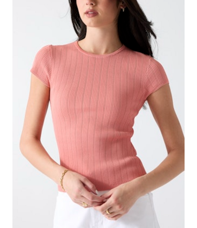 Guess Rib Pointelle Mix Tee