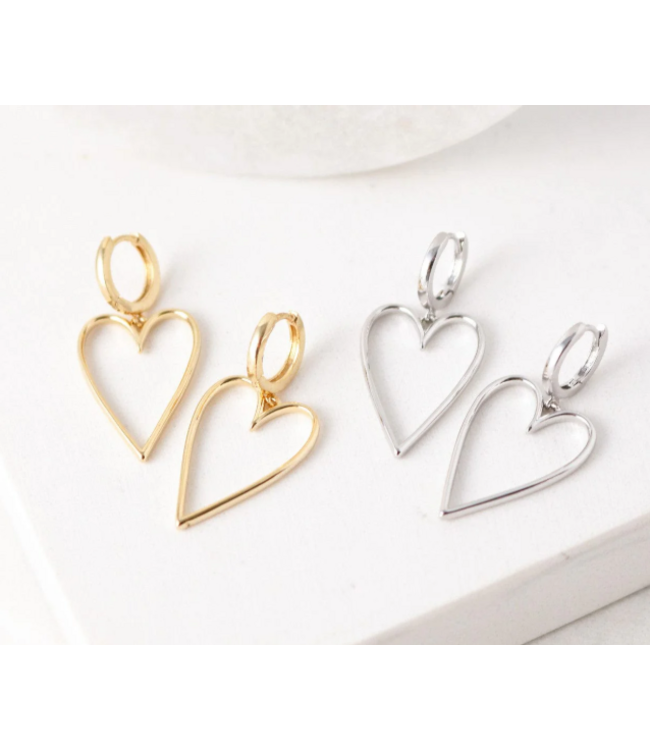 Lover's Tempo Lovestruck Heart Hoop Earrings - Gold