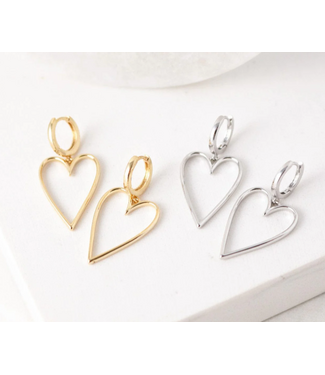 Lover's Tempo Lover's Tempo Lovestruck Heart Hoop Earrings - Silver