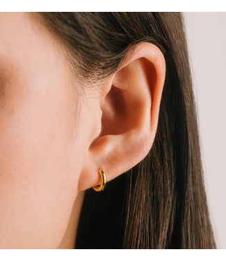 Lover's Tempo Lover's Tempo Tube 15mm Hoop Earrings - Gold