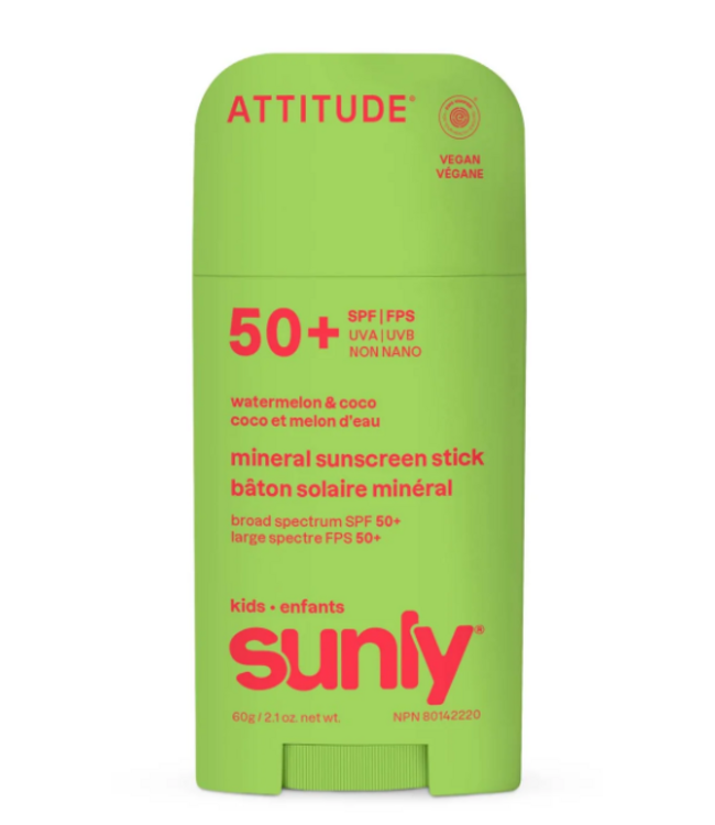 Attitude Kids Face & Body Sunscreen Stick SPF 50- Watermelon & Coco