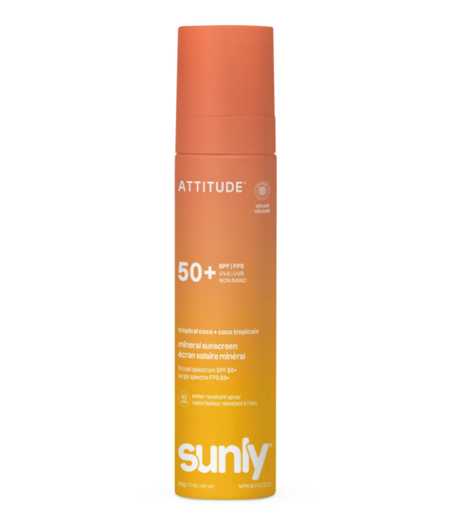 Attitude Face & Body Sunscreen Spray SPF 50- Tropical Coco