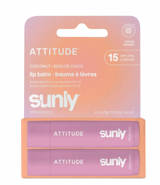 Attitude Lip Balm Duo SPF 15 - Coconut