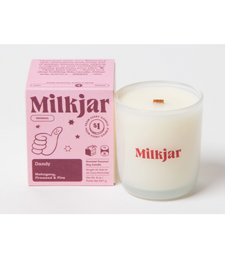Milk Jar Milk Jar Dandy - Mahogany, Firewood & Pine Coconut Soy 8oz Candle