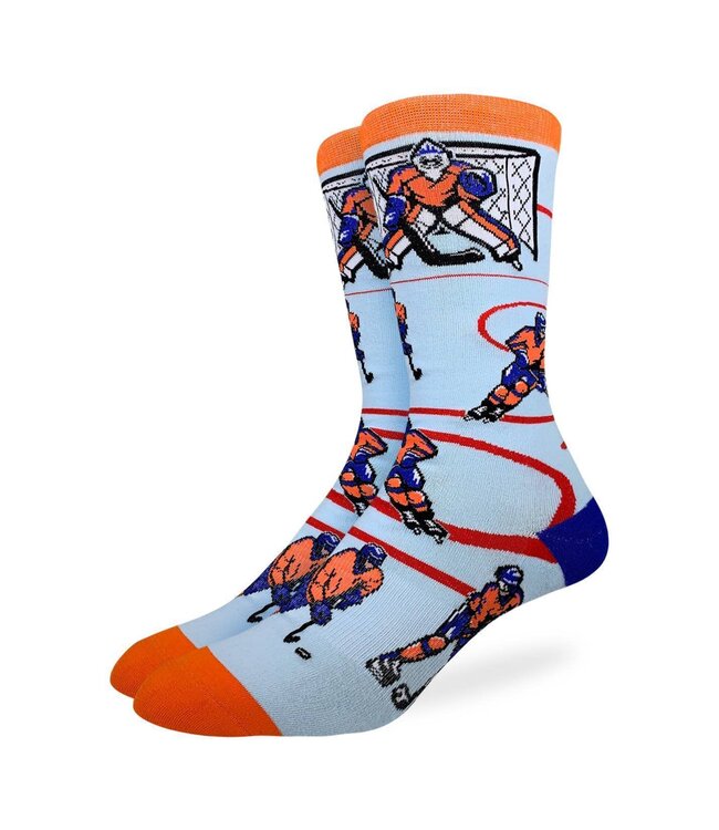 Good Luck Sock Mens Blue/Orange Hockey- Size 7-12