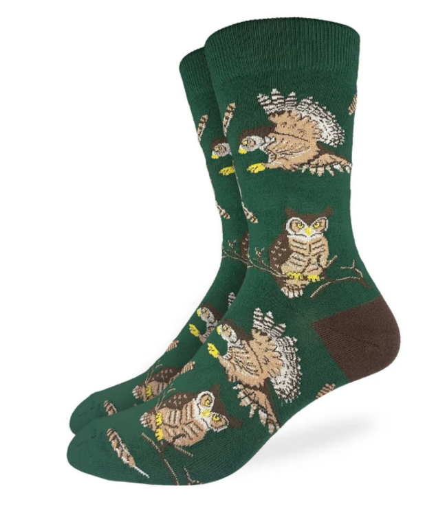 Good Luck Men's Great Horned Owl Socks - Size 7-12