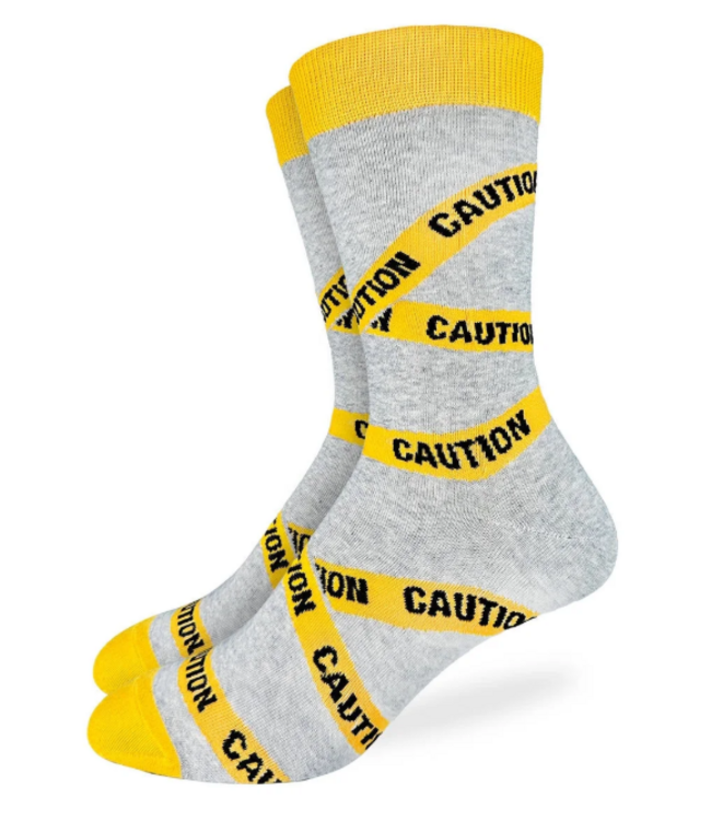 Good Luck Men's Caution Tape Socks - Size 7-12