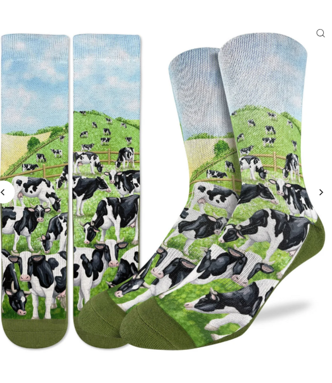 Good Luck Men's Dairy Cows Socks - Size 8-13
