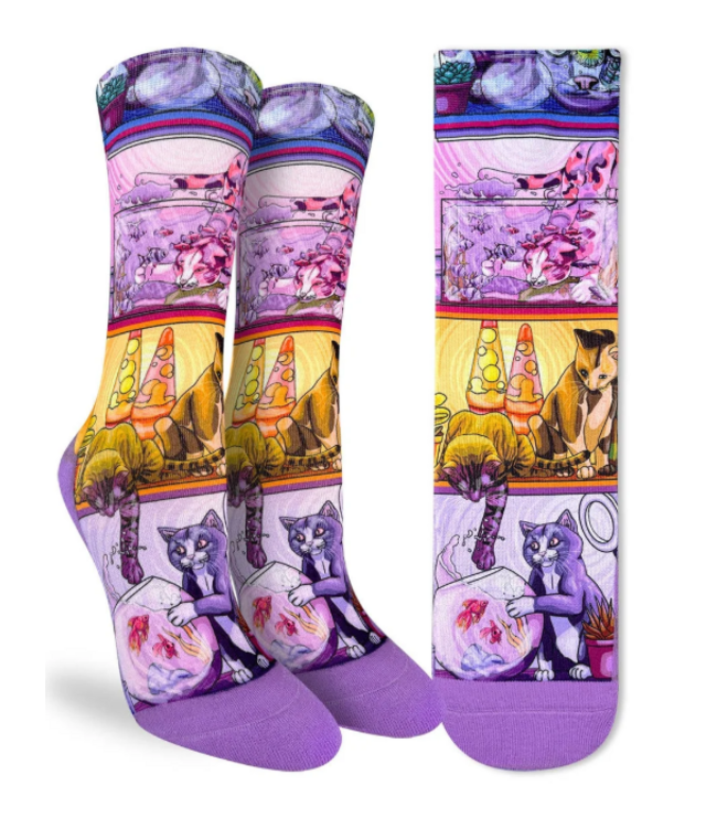 Good Luck Sock Women's Cats Getting into Fishbowl -  Size 5-9