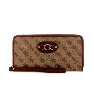 Guess Guess Samantha Large Zip Around Wallet - Latte Logo