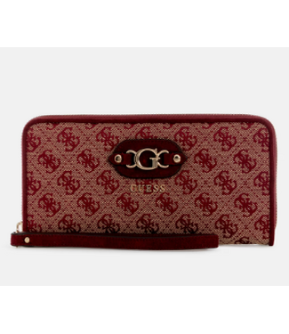 Guess Guess Samantha Large Zip Around Wallet - Merlot