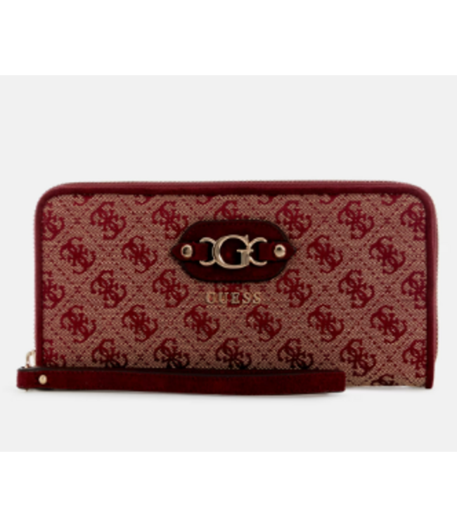 Guess Samantha Large Zip Around Wallet - Merlot