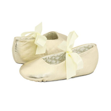 Baby Deer Sabrina Leather Ballet Flats - Crib {Gold}