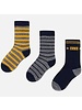 Mayoral 3 Pk Sock Set {Gold/Gray Stripes}
