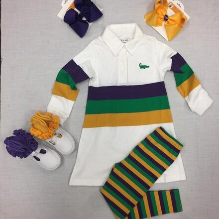 Me Me Mardi Gras Leggings {Multi Stripe} Infant