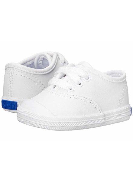 Keds Champion Lace Toe Cap Toddler {White Leather}