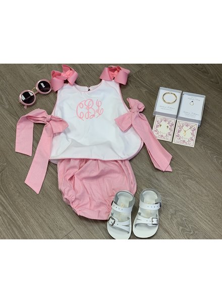 Harry & Violet Baby Girls White Peach Bow Top 2 Pc Bloomer Outfit 3-24M Harry & Violet Baby Girls White Peach Bow Top 2 Pc Bloomer Outfit 3-24M
