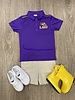 College Cool LSU Dry Fit Polo Shirt ~ Purple