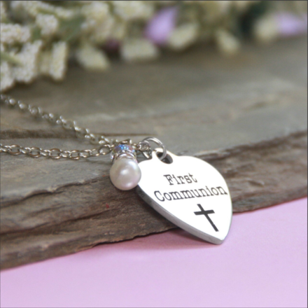 Collectables America First Communion w/ Pearl Necklace ~ Stainless Steel