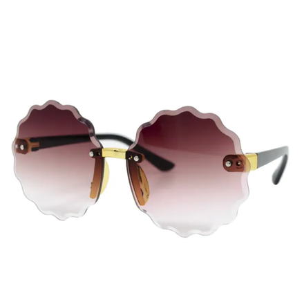 Frameless Round Sunglasses {Brown}