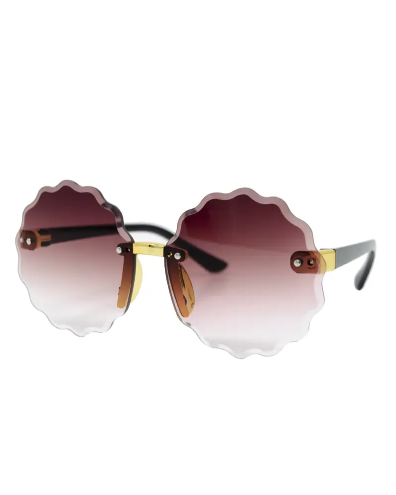 Frameless Round Sunglasses {Brown}