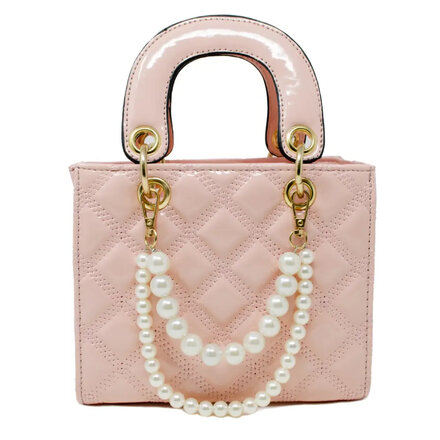 Jumbo Quilted Leather Bag ~ Pink