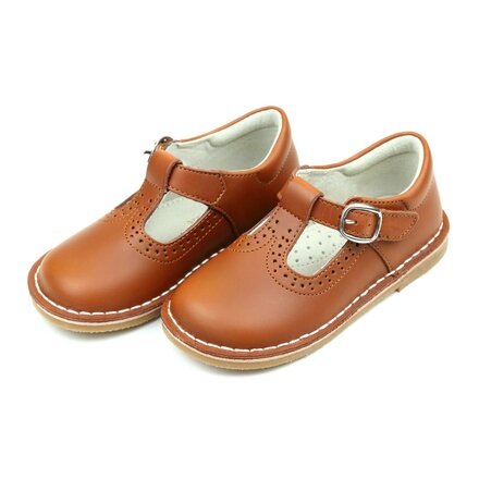 Frances Perforated T-Strap MJ {Cognac}