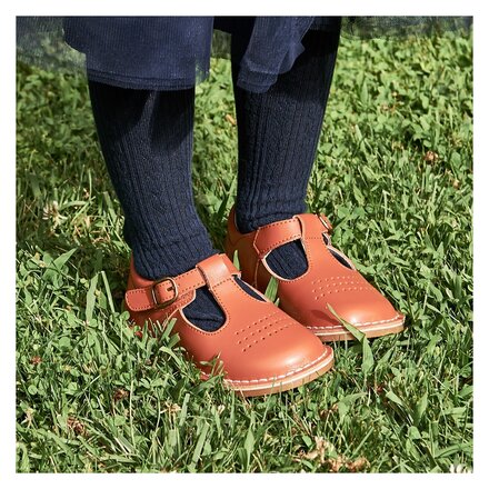 Cecile Perforated T-Strap MJ {Spicy Orange}